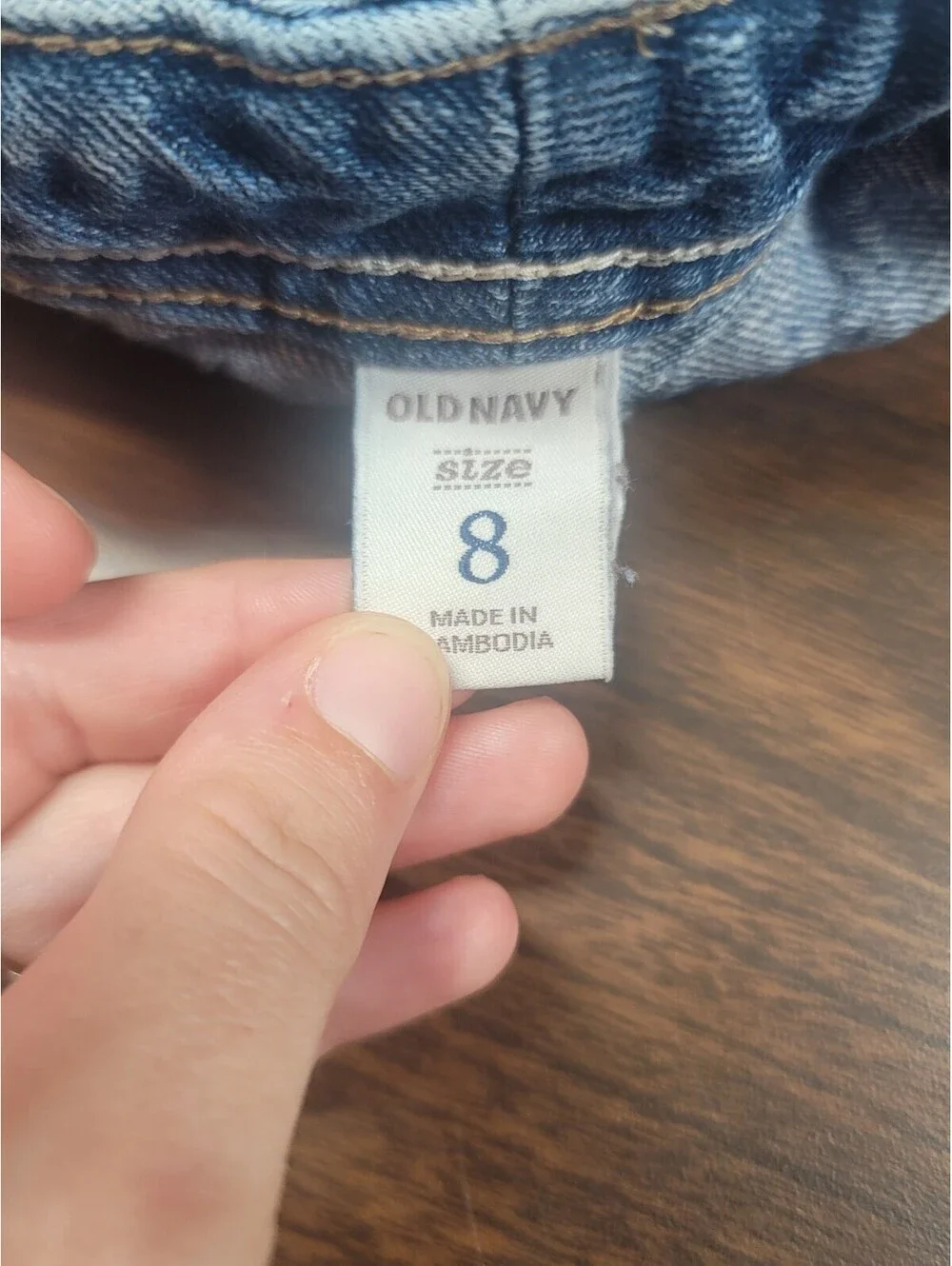Girls Old Navy Skirt Size 8 Blue Jean Denim Button Adjusters